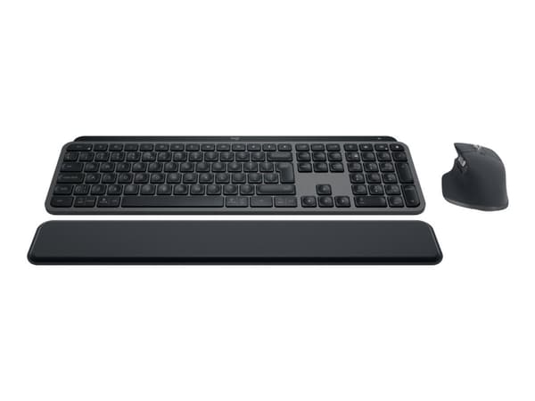 Logitech MX Keys S Combo, Täysikokoinen (100 %), RF Wireless + Bluetooth, Näppäimen saksikytkin, LED, Grafiitti, Sisältää hiiren