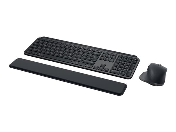 Logitech MX Keys S Combo, Täysikokoinen (100 %), RF Wireless + Bluetooth, Näppäimen saksikytkin, LED, Grafiitti, Sisältää hiiren