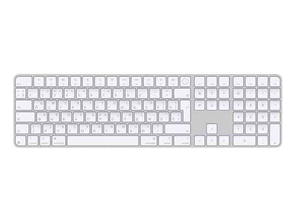 Apple Magic Keyboard with Touch ID and Numeric Keypad - Tangentbord - USB-C - trådlös - Bluetooth - QWERTY - ryska - vita tangenter