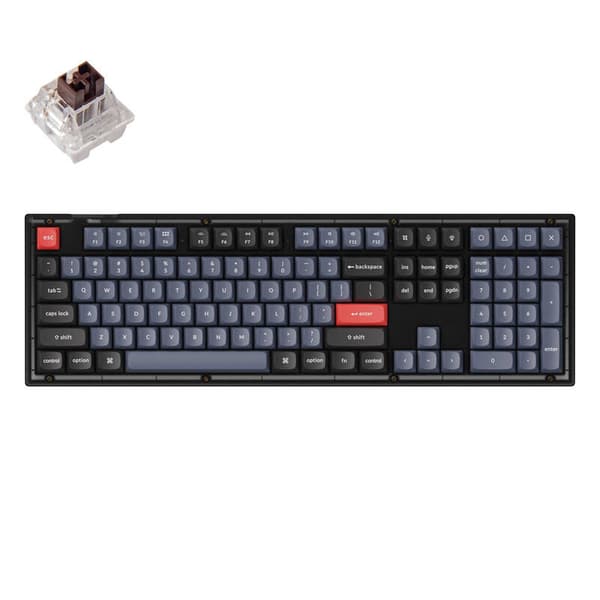 Keychron V6 QMK/VIA RGB Knop Brun Switch Mekanisk Keyboard (sort)