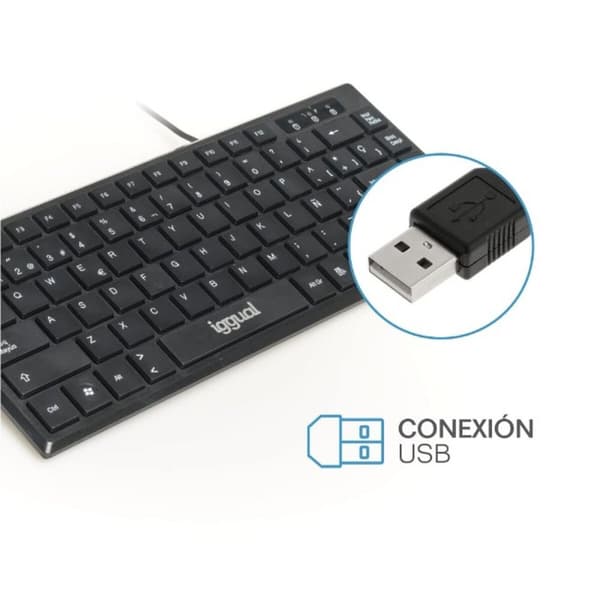 Tastatur iggual Slim TKL-USB Sort