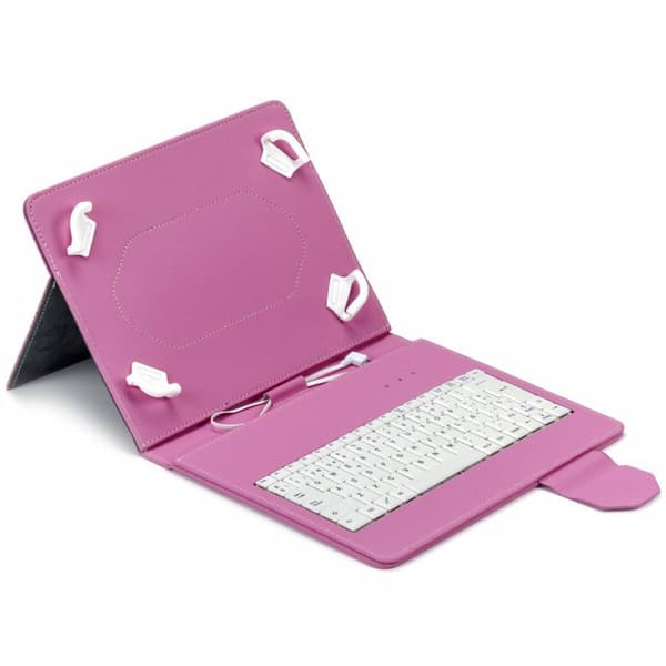 Bluetooth keyboard med tabletstøtte Maillon Technologique MTKEYUSBPINK Pink Spansk qwerty
