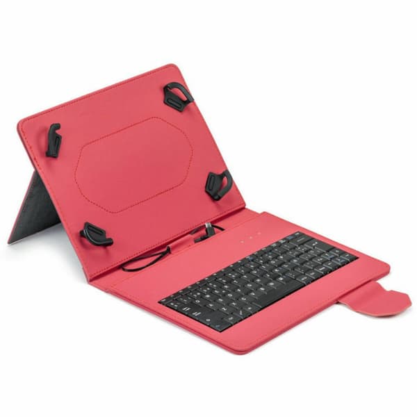 Keyboardtaske til iPad + Maillon Technologique MTKEYUSBRED Sort Rød Spansk qwerty