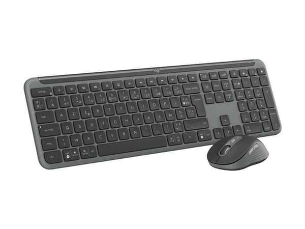 Logitech Signature Slim Combo MK950 for Business - Tastatur- og mussett - 100% - full size - trådløs - Bluetooth 5.1 LE - QWERTY - Storbritannia - gr
