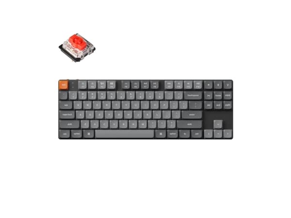 Keychron - K1 Max QMK/VIA Wireless Custom Mechanical Keyboard - matalaprofiilinen RGB langaton mekaaninen näppäimistö Gateron Hot-Swap punainen