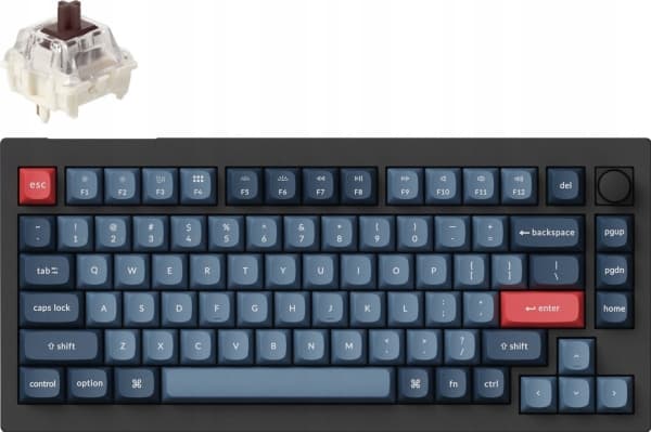 Keychron - V1 Max QMK/VIA Wireless Custom Mechanical Keyboard - Klawiatura mechaniczna Fully Assembled Knob Brown