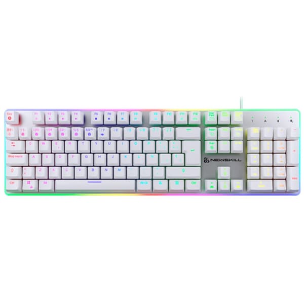 Tangentbord Newskill NS-KB-GUNGNYR-GAT-RE Vit Qwerty Spanska QWERTY