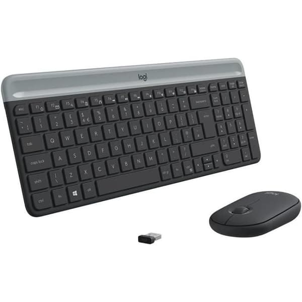 Combo Tangentbord och Mus - LOGITECH - MK470 - Trådlös 2.4 GHz - AZERTY Belgisk - Ultra-Tunn Svart grafit