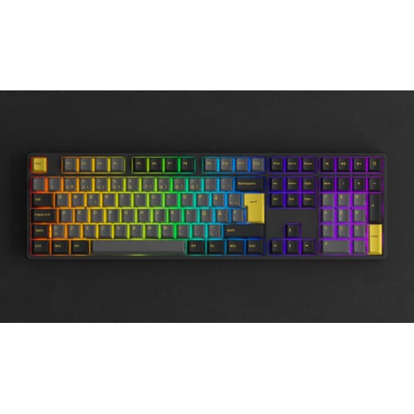 Akkogear 5108B Plus -mekaniskt tangentbord, Akko V3 Lavender Purple Pro -brytare, svart/guld