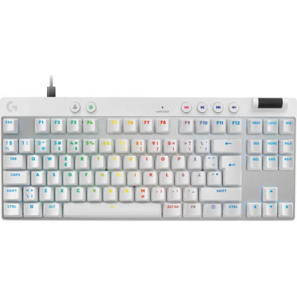 Logitech G Pro X TKL RAPID -trådet gamingtastatur, hvid