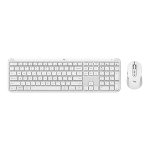 Logitech Signature Slim Combo MK950 - sats med tangentbord och mus - QWERTY - Nordisk - offwhite Inmatningsenhet Vit
