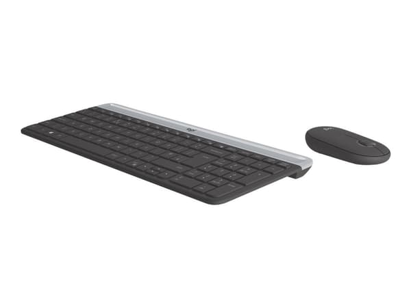 Logitech Slim Wireless Combo MK470 - Sats med tangentbord och mus - trådlös - 2.4 GHz - USA, internationellt - grafit