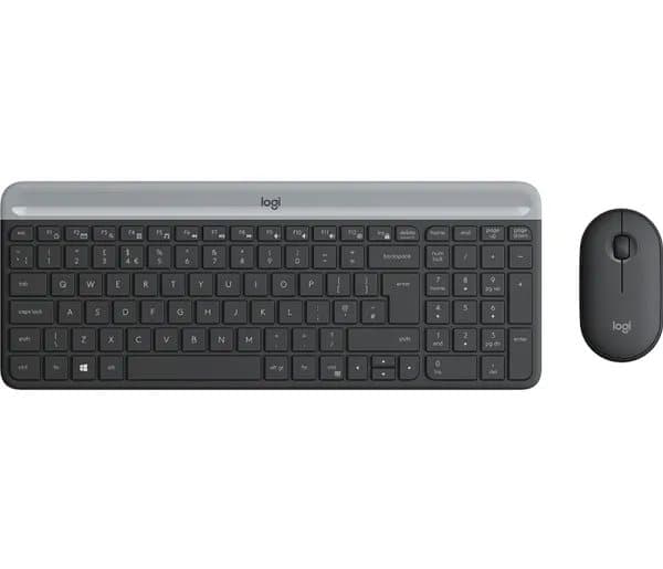 Logitech Slim Wireless Combo MK470 - Sats med tangentbord och mus - trådlös - 2.4 GHz - USA, internationellt - grafit
