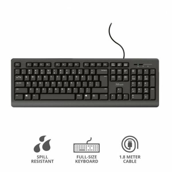 Tastatur Trust 23982 Sort Spansk qwerty
