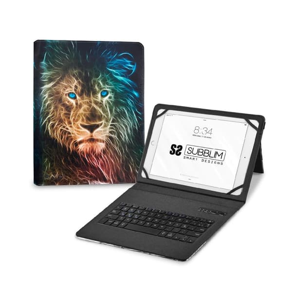 Bluetooth-näppäimistö ja tabletin tuki Subblim SUBKT5-BTTL30 Monivärinen Espanjalainen Qwerty