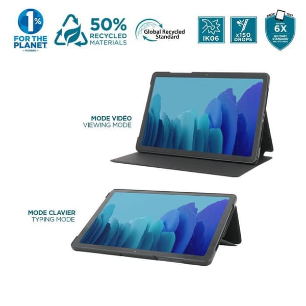 Ekologiskt skyddsskal för Galaxy Tab A9+ 11" - 50% återvunnen - Fodral med tangentbord/visning - Svart - MOBILIS