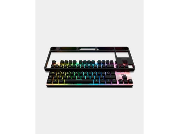 Krom NXKROMKERNELPROSP, Kabel & Trådlös, USB + RF Wireless + Bluetooth, Mekaniska tangentbrytare, QWERTY, RGB LED, Svart, Vit