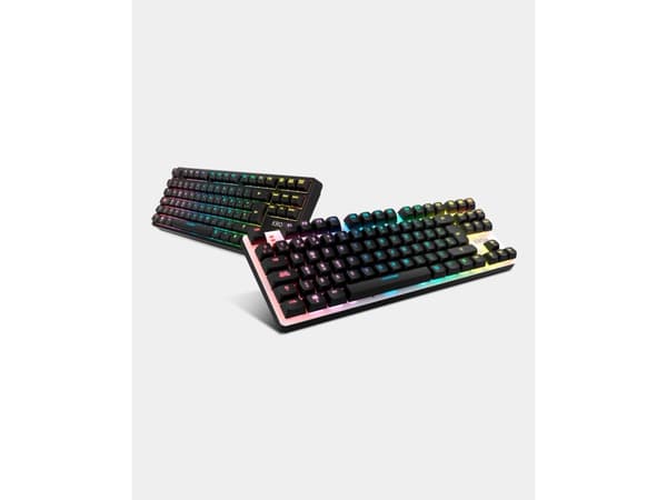 Krom NXKROMKERNELPROSP, Kabel & Trådlös, USB + RF Wireless + Bluetooth, Mekaniska tangentbrytare, QWERTY, RGB LED, Svart, Vit