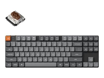 Keychron K1 MAX - Tangentbord - QMK/VIA, anpassat mekaniskt - 80% - TKL - bakgrundsbelyst - trådlös - USB-C, Bluetooth 5.1 - tangentbrytare: Gateron Svart