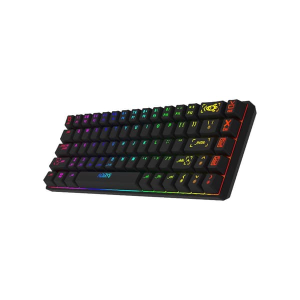 AQIRYS Mekanisk tastatur 65%/68 Taster Dual Mode: Wirelles&BT+Wired MIRA sort Sort