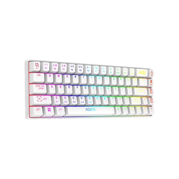 AQIRYS Mekaniskt tangentbord 65 %/68 tangenter Dual Mode: Wirelles&BT+Wired MIRA vit