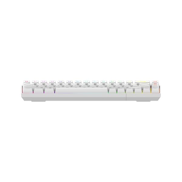 AQIRYS Mekaniskt tangentbord 65 %/68 tangenter Dual Mode: Wirelles&BT+Wired MIRA vit
