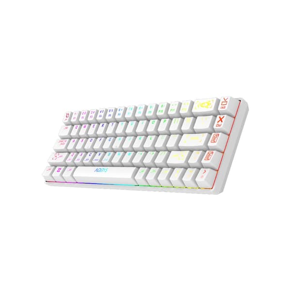 AQIRYS Mekanisk tastatur 65%/68 Taster Dual Mode: Wirelles&BT+Wired MIRA hvid Hvid
