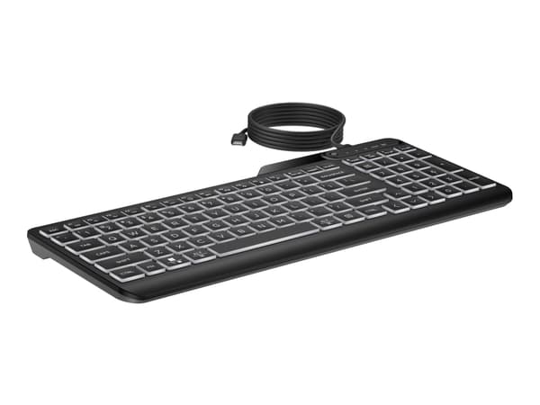 HP 400 taustavalaistu näppäimistö johdolla, täysikokoinen (100%), USB, musta