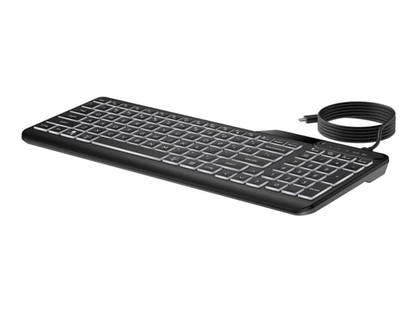 HP 400 taustavalaistu näppäimistö johdolla, täysikokoinen (100%), USB, musta