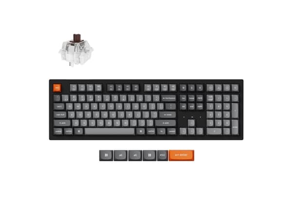 Keychron K10 Max QMK, Fullstor (100 %), Kabel & Trådlös, USB + RF Wireless + Bluetooth, Mekaniska tangentbrytare, RGB LED, Svart Svart