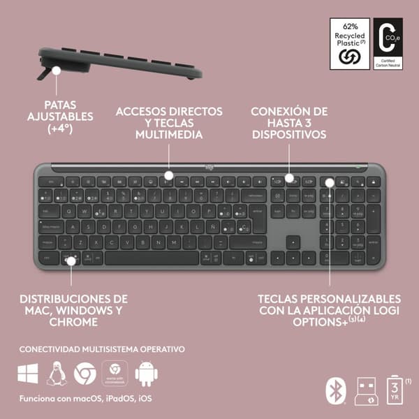 Langaton näppäimistö Logitech 920-012455 Grafiitinharmaa QWERTY