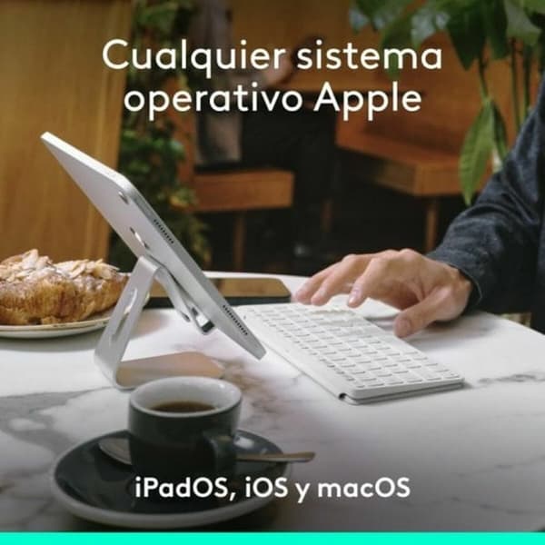 Bluetooth näppäimistö Logitech 920-013011 Espanjalainen Qwerty Harmaa Valkoinen/Harmaa
