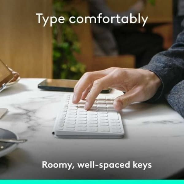 Bluetooth-Tastatur Logitech 920-013011 Spansk Qwerty Grå Hvit/Grå