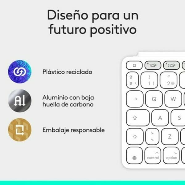 Bluetooth-Tastatur Logitech 920-013011 Spansk Qwerty Grå Hvit/Grå