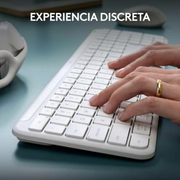 Tastatur og Mus Logitech 920-012596 Hvit Spansk QWERTY