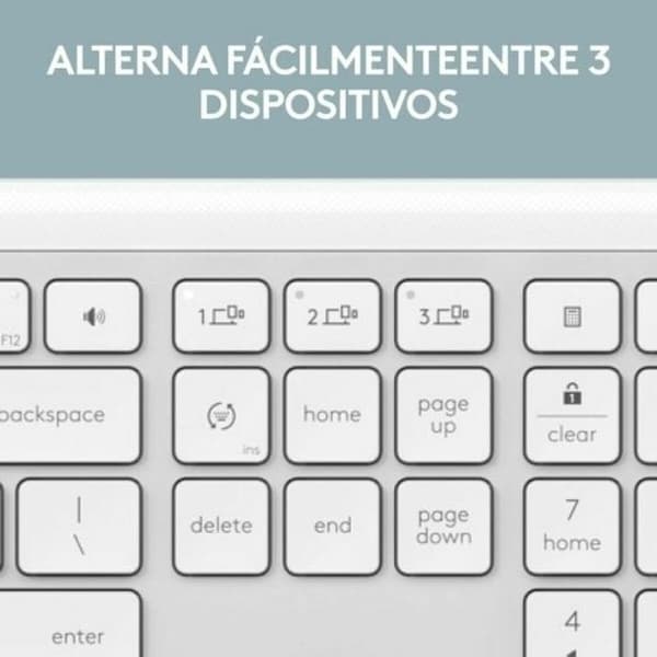 Tastatur og Mus Logitech 920-012596 Hvit Spansk QWERTY