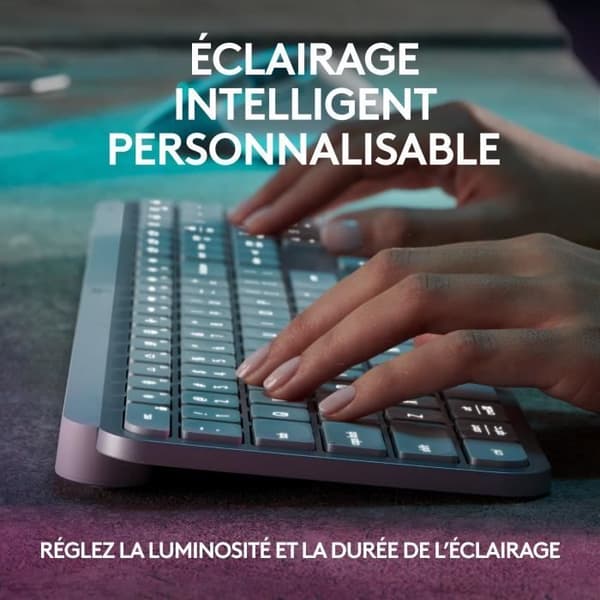 Logitech MX Keys S - tangentbord - AZERTY - Franska - ljusgrå Inmatningsenhet