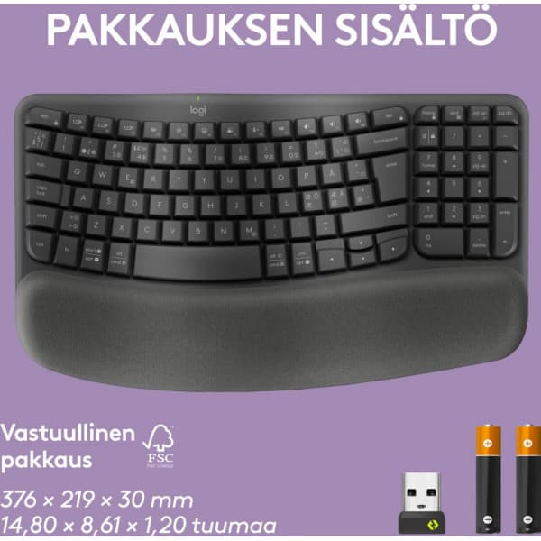 Logitech Wave Keys - trådlöst tangentbord, grafit