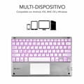 Miniatyrbild 3 av 8: Bluetooth-tangentbord med tabletthållare Subblim SUB-KBT-SMBT50 Silvrig Qwerty Spanska QWERTY