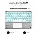 Miniatyrbild 4 av 8: Bluetooth-tangentbord med tabletthållare Subblim SUB-KBT-SMBT50 Silvrig Qwerty Spanska QWERTY