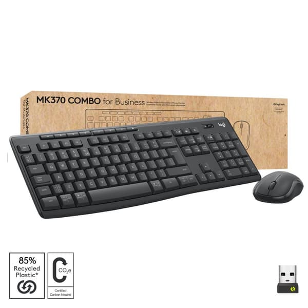 Tangentbord och Mus Logitech 920-012077 Grafit Svartvit Engelska EEUU QWERTY
