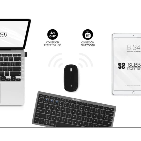 Tastatur og mus Subblim SUBKBC-OCO020 Grå