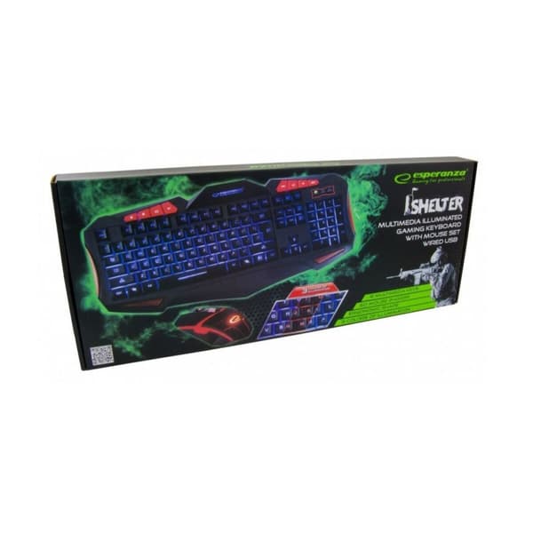Tastatur og mus Esperanza EGK3000 Sort