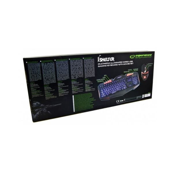 Tastatur og mus Esperanza EGK3000 Sort