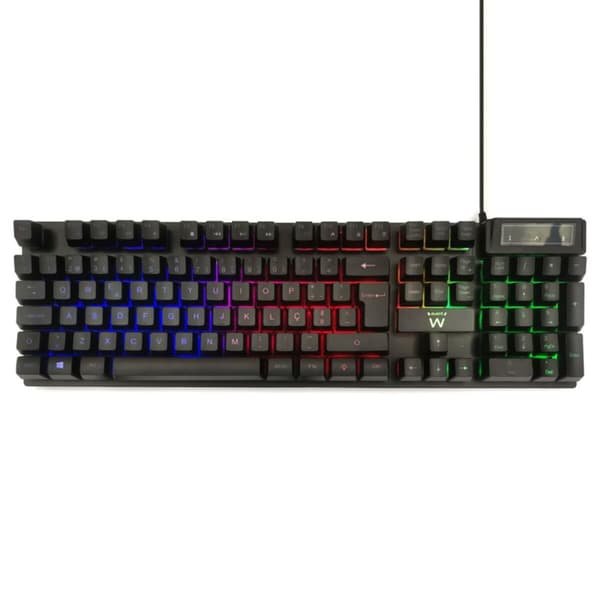 Tastatur Ewent PL3319 Sort Spansk qwerty Sort