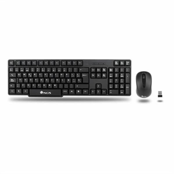 Tastatur og mus NGS NGS-KEYBOARD-0358 Sort QWERTY Qwerty US Trådløst