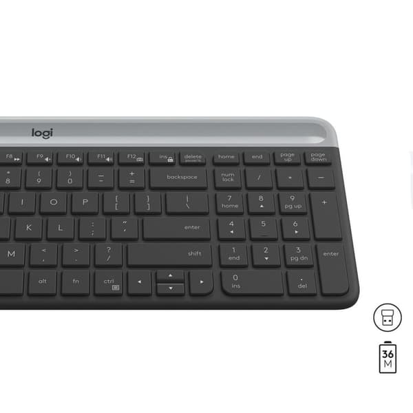 Näppäimistö ja hiiri Logitech MK470 Harmaa Grafiitinharmaa Qwerty US