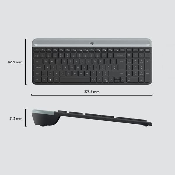 Näppäimistö ja hiiri Logitech MK470 Harmaa Grafiitinharmaa Qwerty US