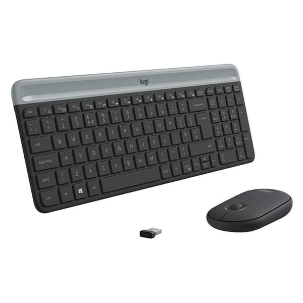 Näppäimistö ja hiiri Logitech MK470 Harmaa Grafiitinharmaa Qwerty US