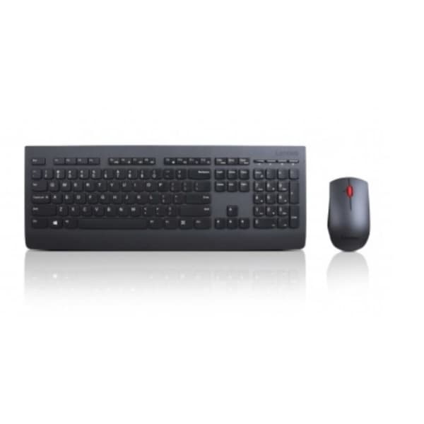 Trådlöst Tangentbord och Mus Lenovo 4X30H56823 Svart Qwerty Spanska Svart